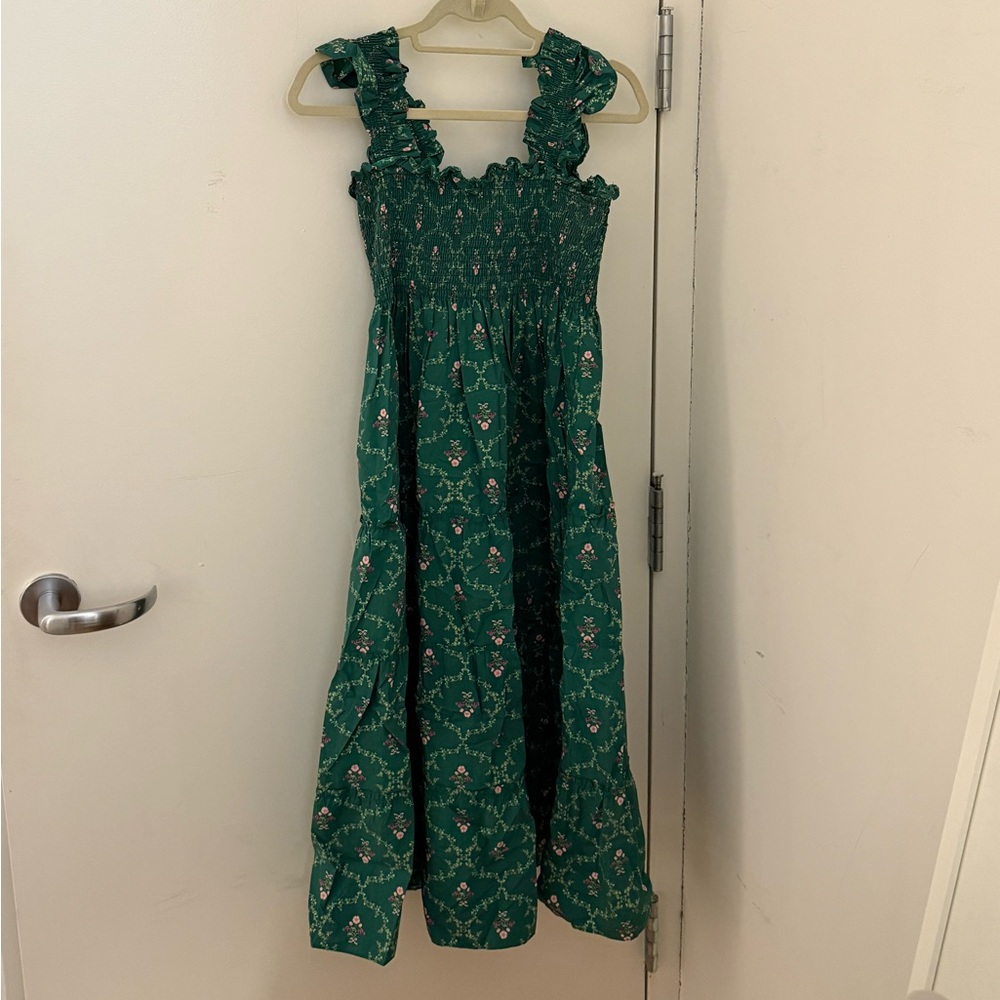 Hill House Green Floral Maxi Dress